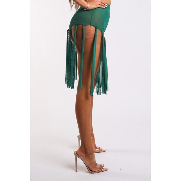 Women's Elastic Waist Casual Fringed Mesh Solid Sexy Shorts Size S, M, L - Picture 2 of 8